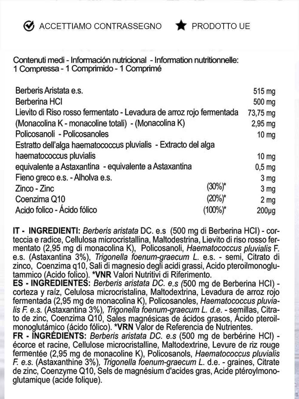 berberina colesterolo